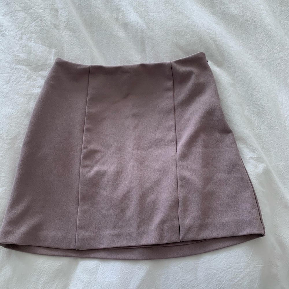 mauve pink mini skirt